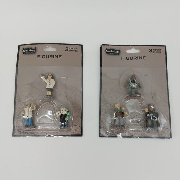 Tombstone Corners Halloween 3 Figures Monsters Scary - Picture 1 of 11